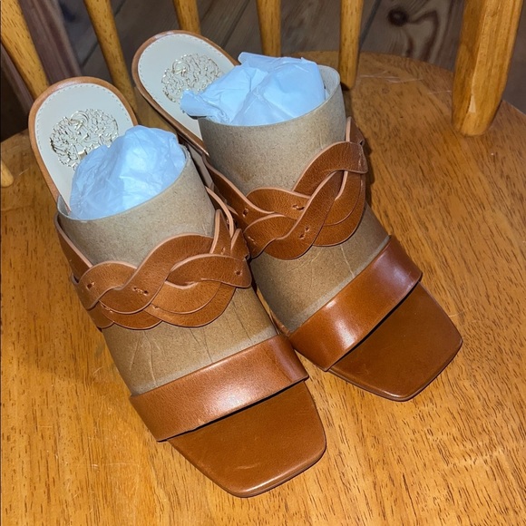 Vince Camuto Tan Woven Strap Heels - Picture 7 of 12